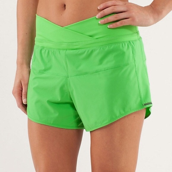 lululemon athletica Pants - Lululemon Green Pace Running Shorts
